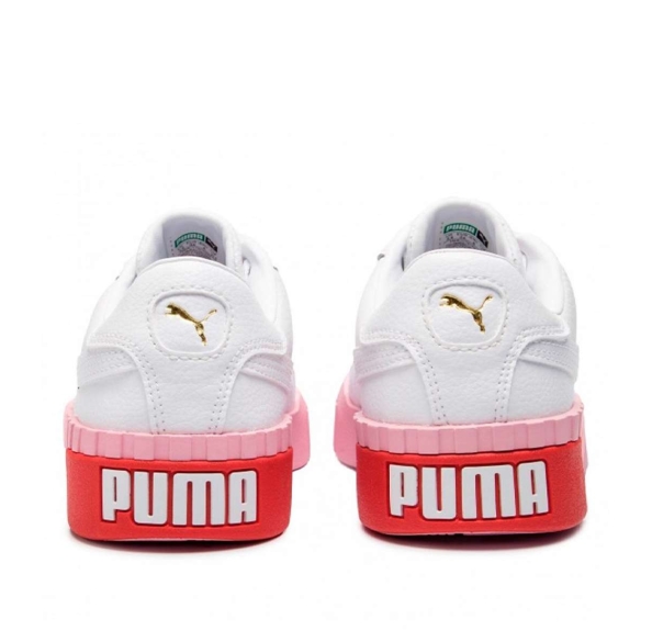 Puma White & Pink Cali Trainers 369155-02